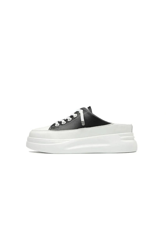 Round Toe Platform Slip On Sneakers Black