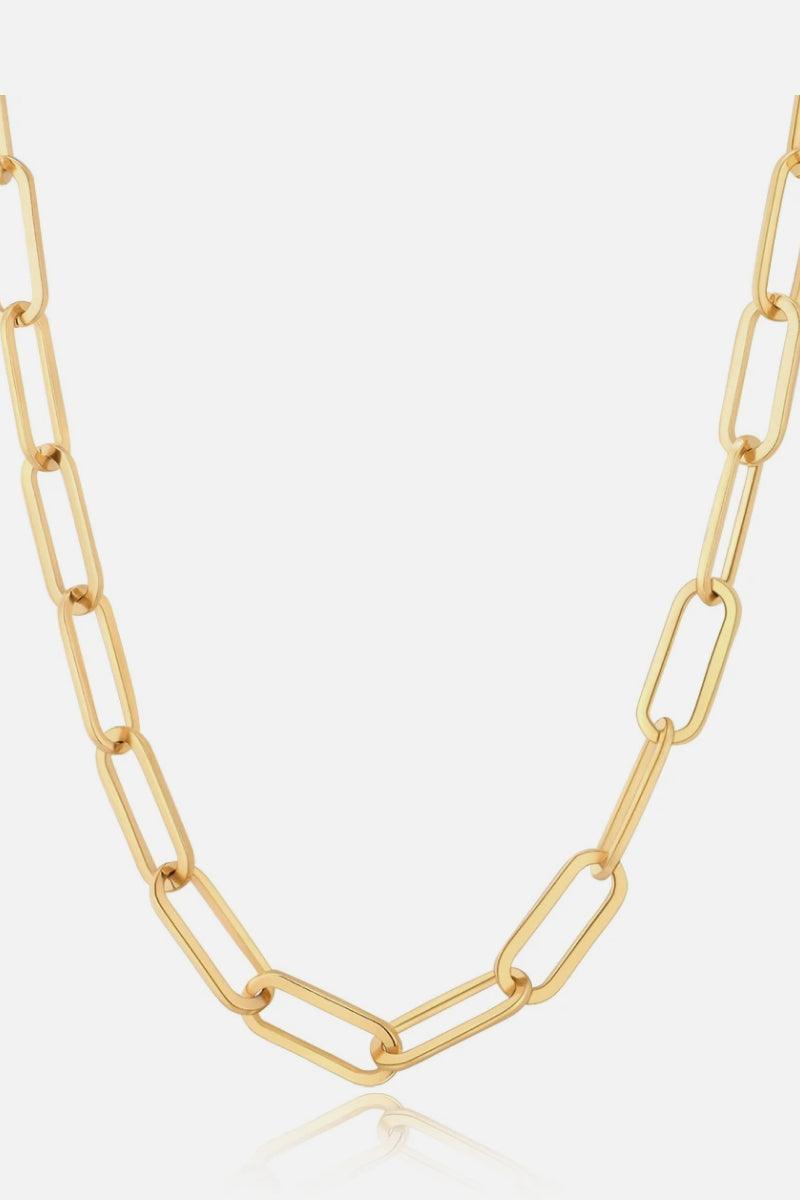 Thick Clip Chain Necklace Gold One Size