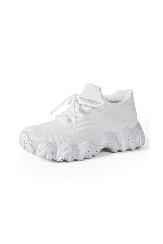 Lace Up Mesh Breathable Athletic White