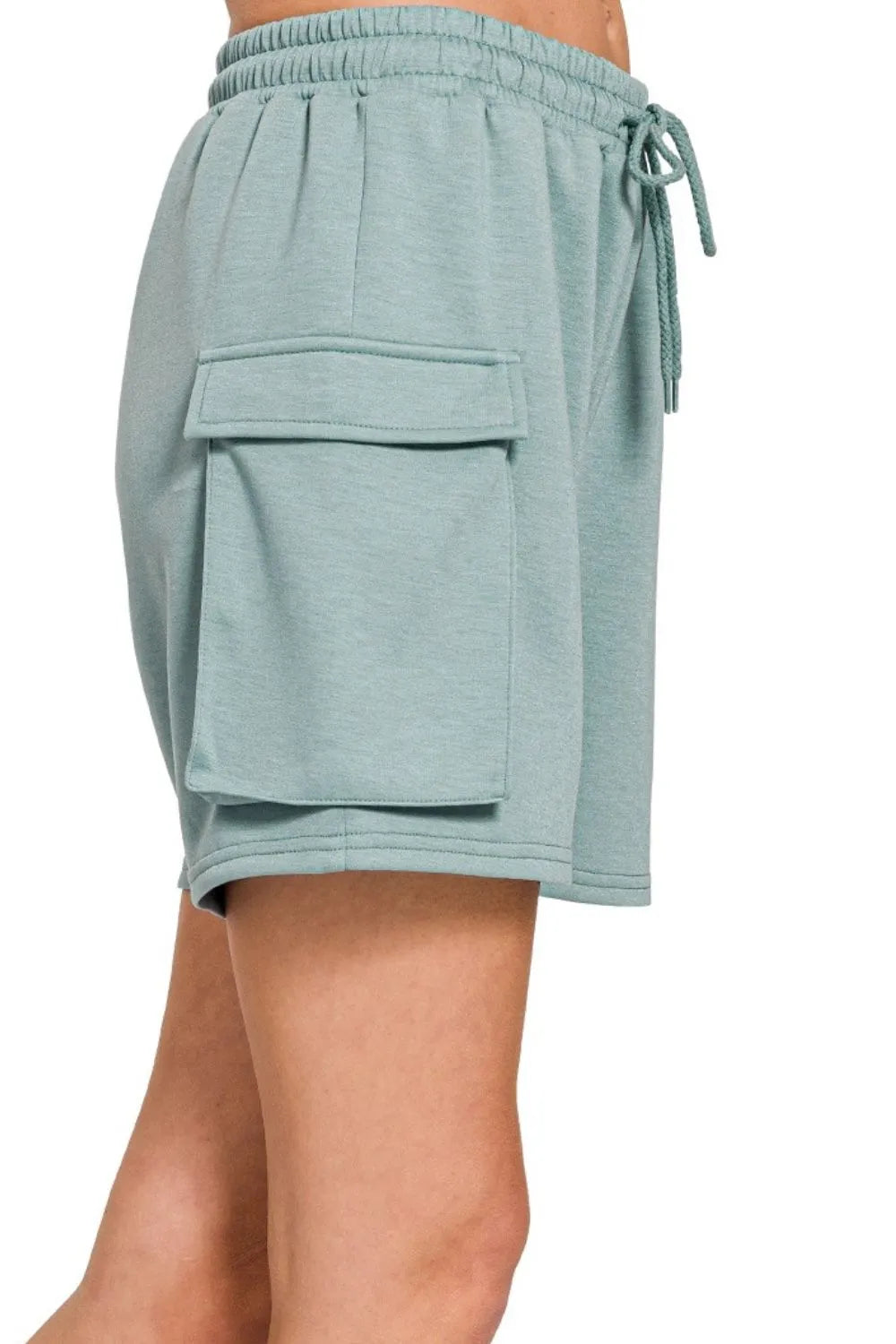 Zenana Scuba Thigh Pocket Shorts