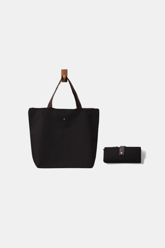 Zenana Large Capacity Foldable Oxford Tote Bag Black One Size