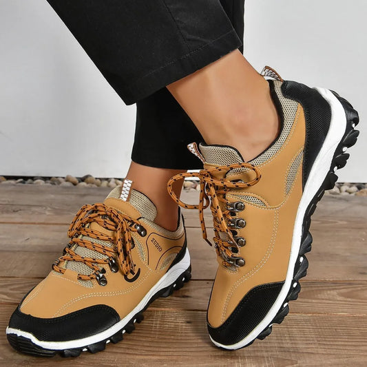 Round Toe Flats Athletic Tan
