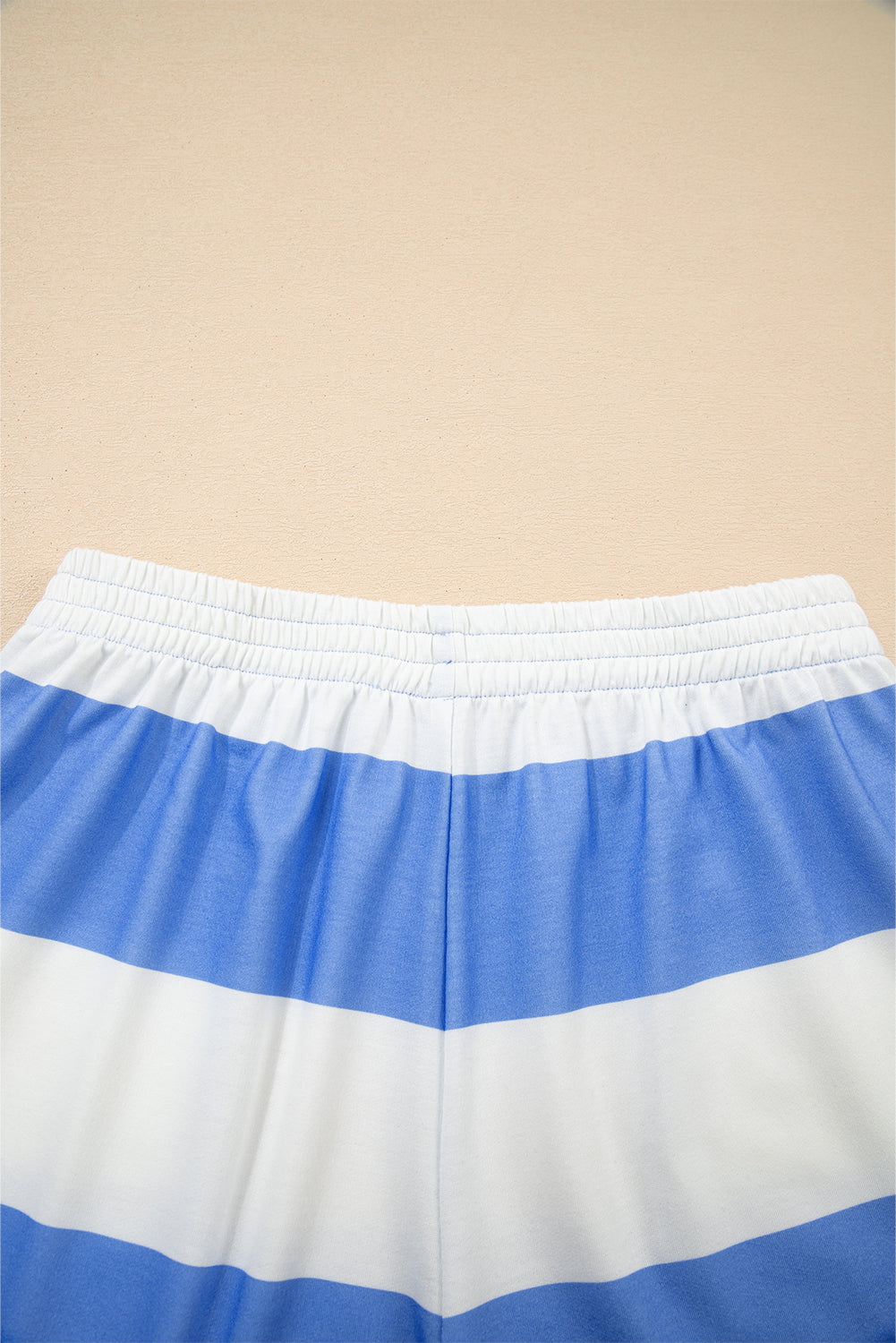 Stripe Half Zip Tee & Elastic Shorts Set