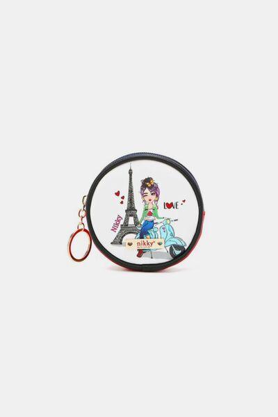 Nicole Lee USA Keychain Round Coin Purse Scooter Sophie One Size