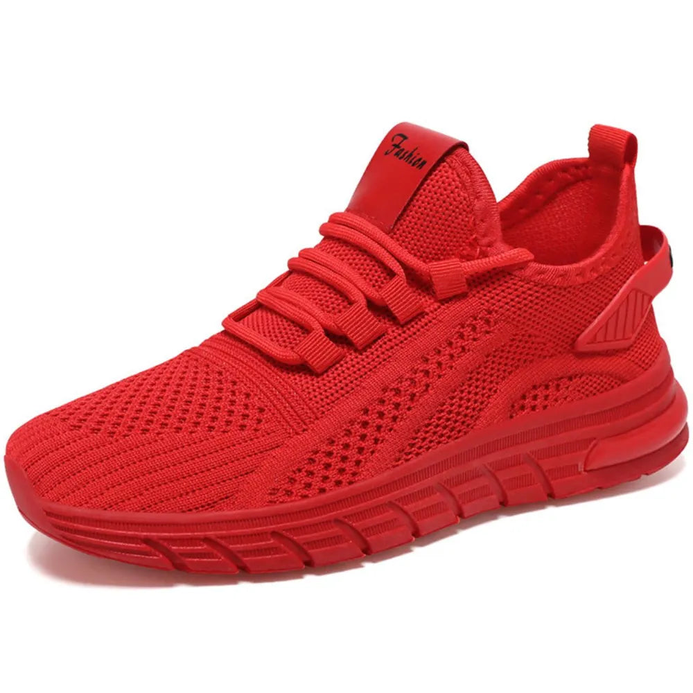 Mesh Breathable Round Toe Athletic Red