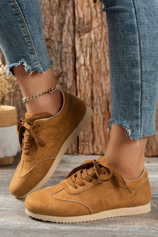 Lace Up Round Toe Sneakers