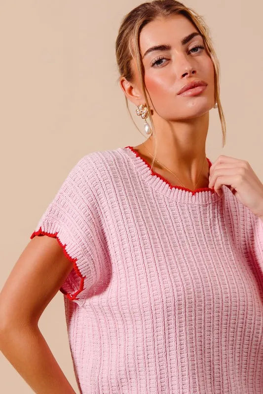 SO ME Textured Light Weight Sweater Dolman Top