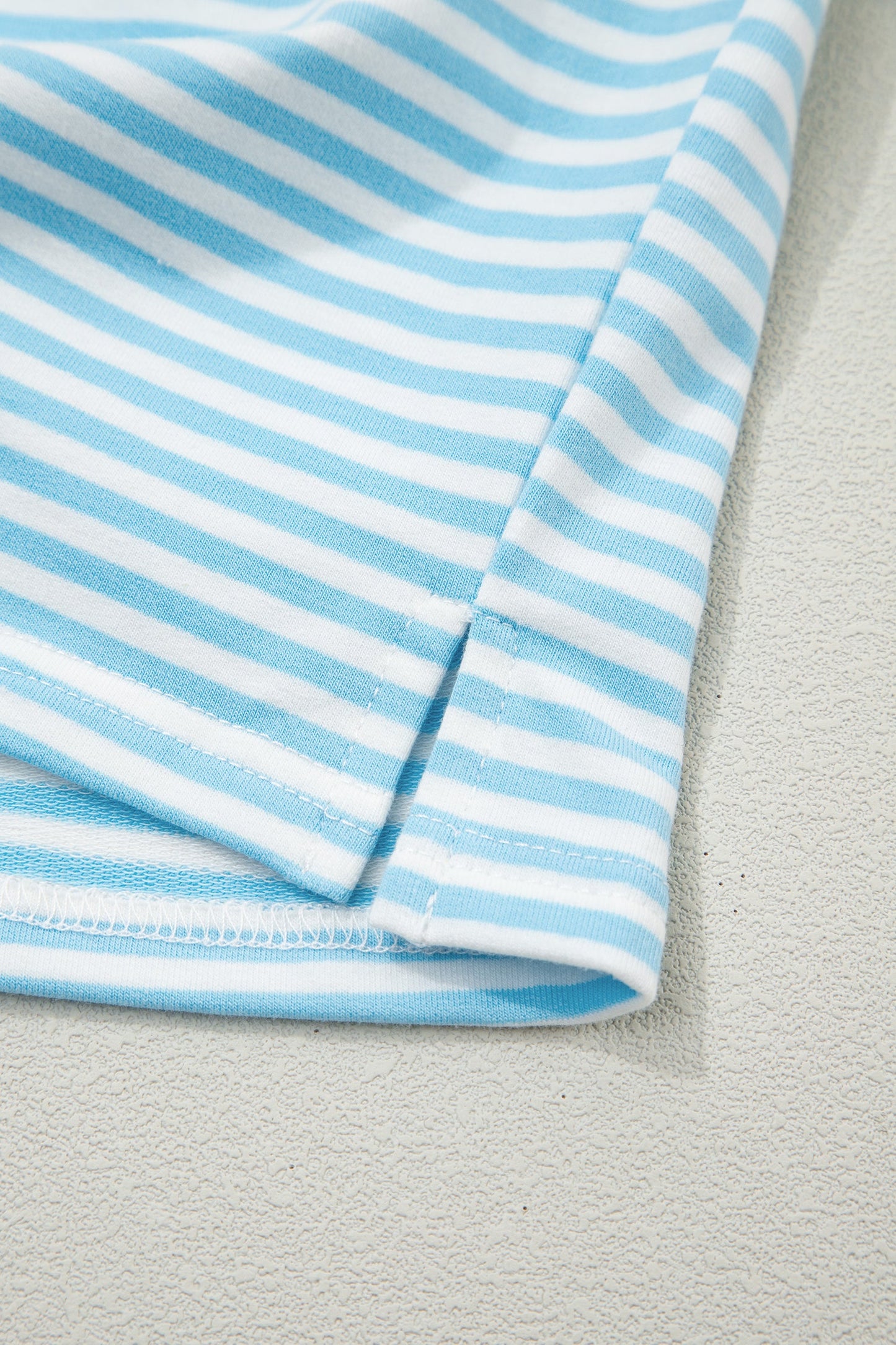 Stripe Oversized Mock Neck Sweatshirt & Shorts Set