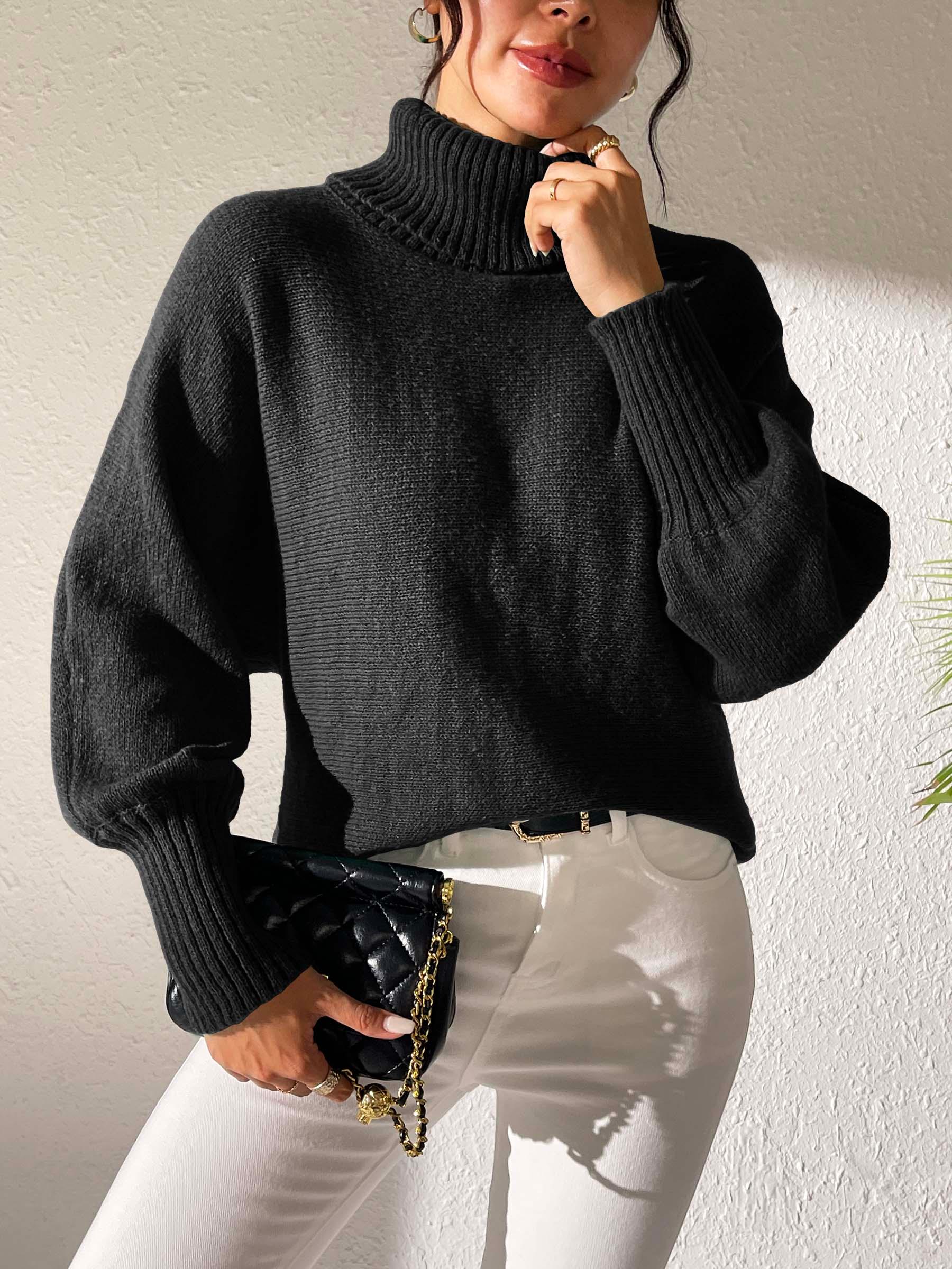 Turtleneck Long Sleeve Sweater Black