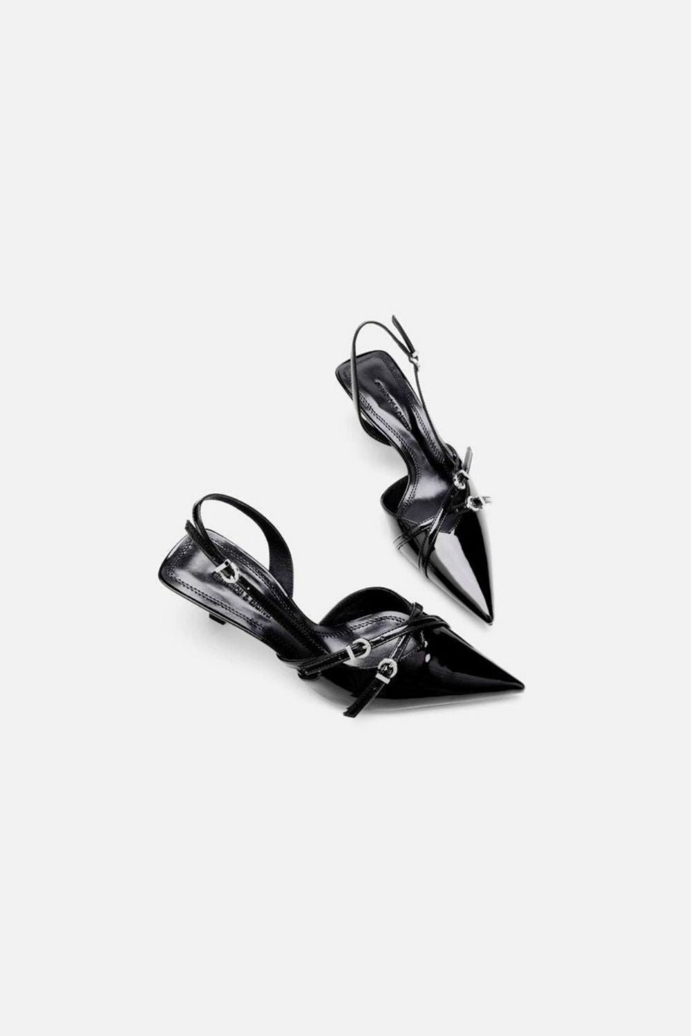 Point Toe Slingback Pumps Black