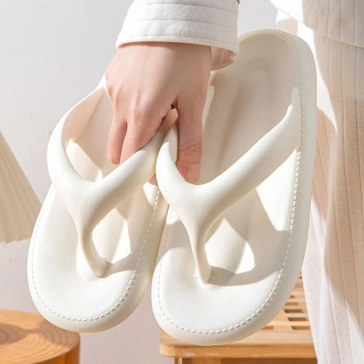 Toe Post Platform Slippers