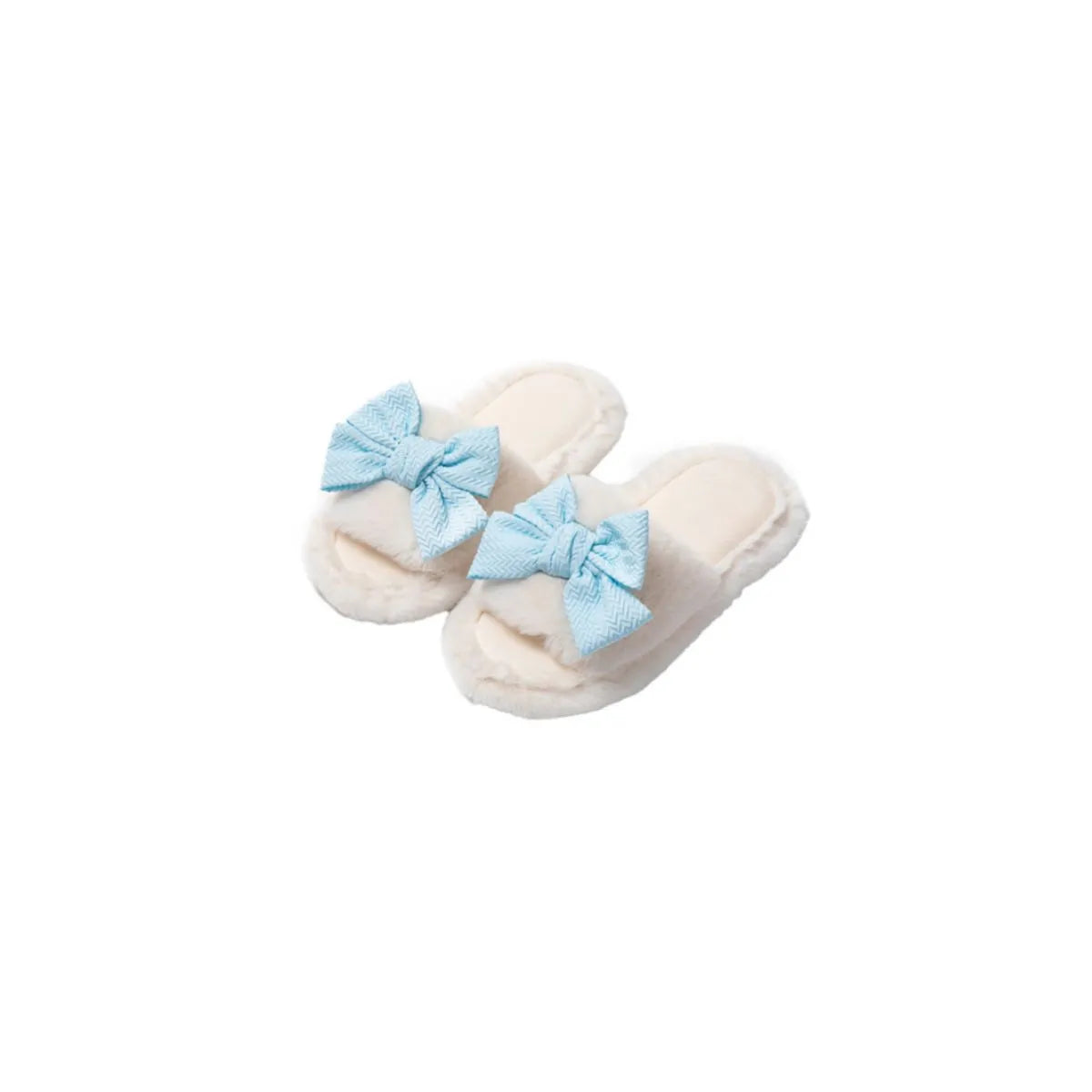 Open Toe Flats Slippers White
