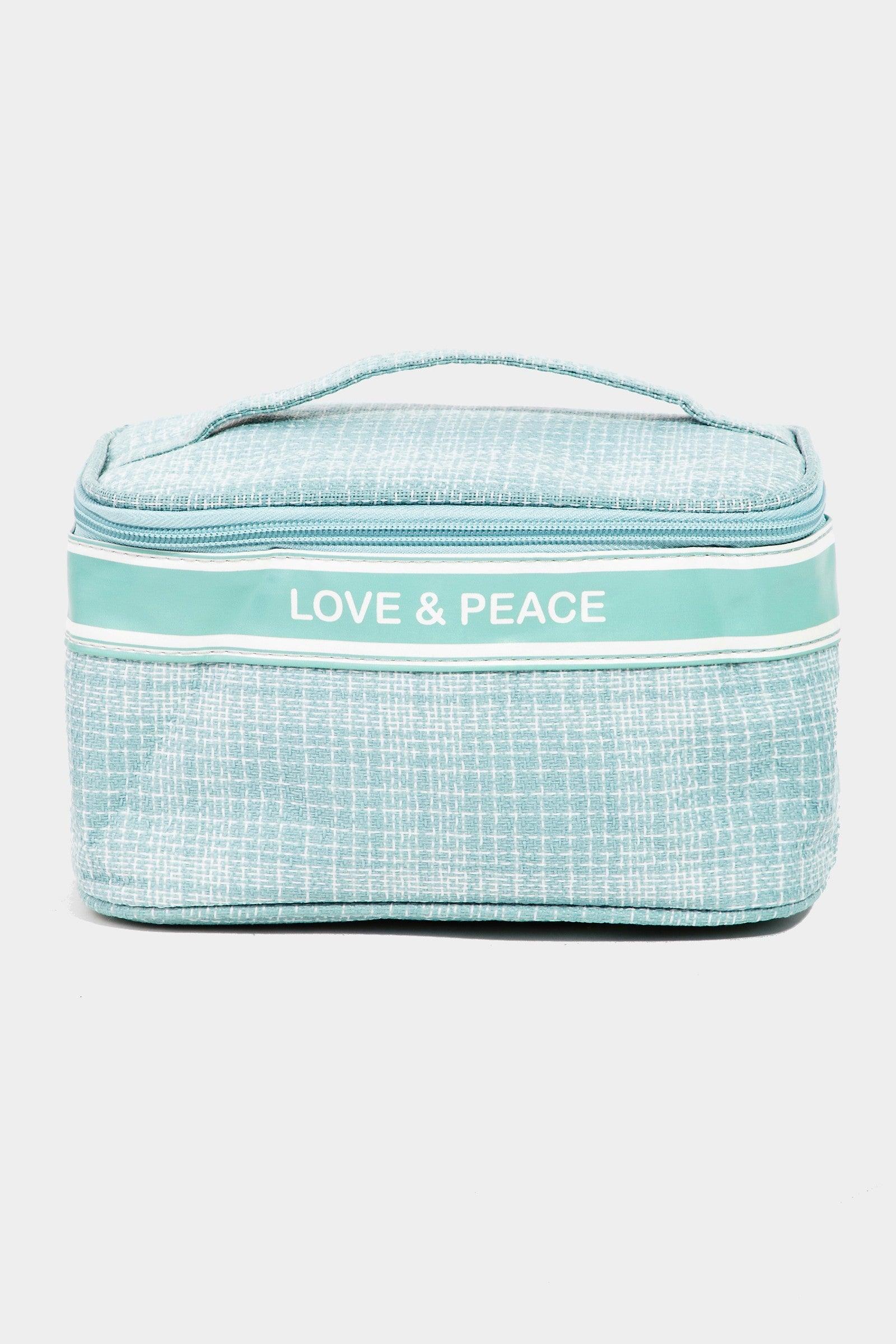 Fame Love & Peace Striped Handle Bag Blue One Size