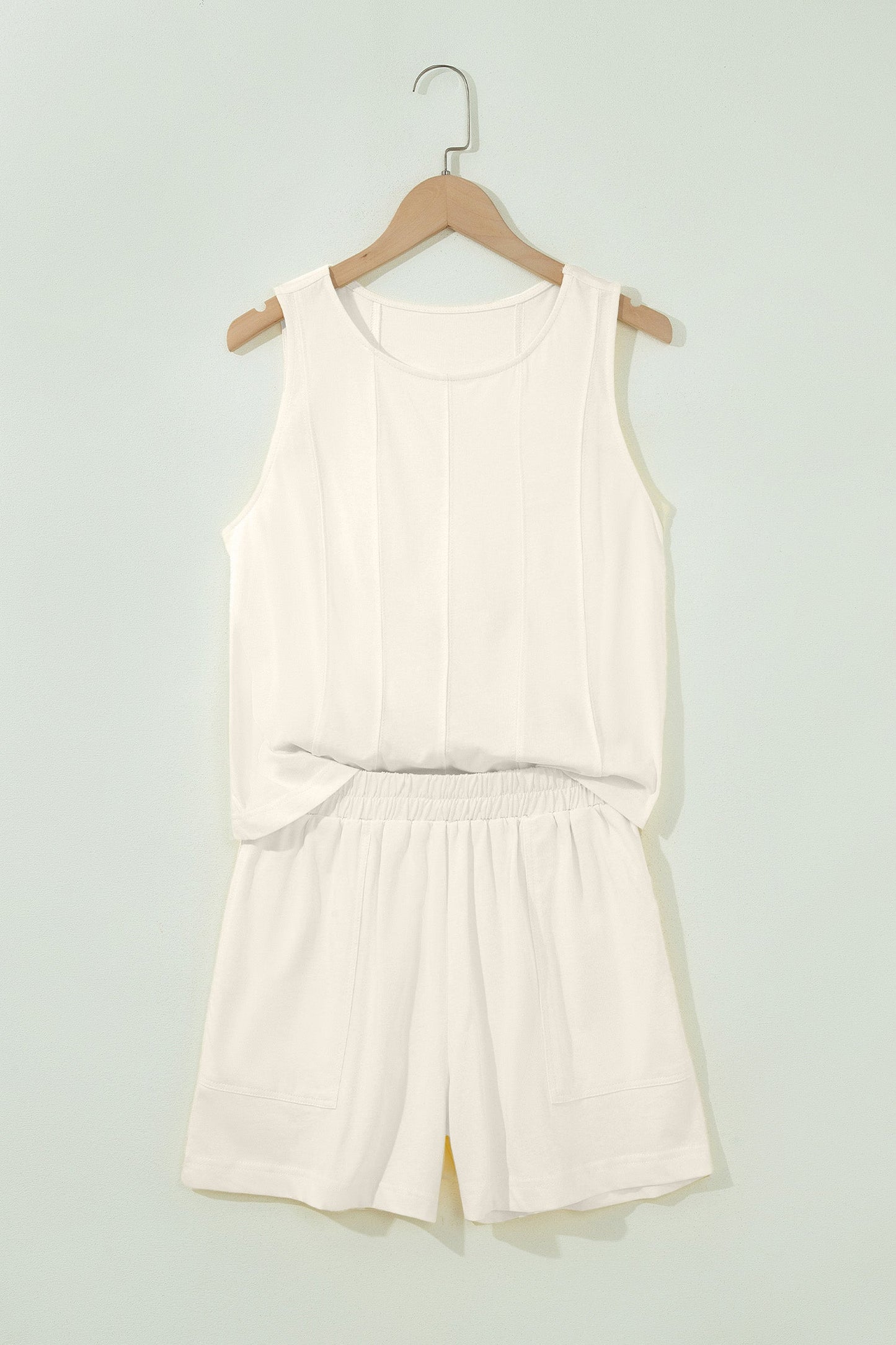 Stitched Detail Loose Tank & Shorts Set