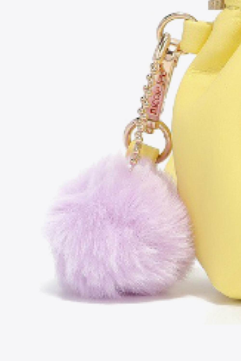 Faux Leather Women Pouch with Pompom Keychain - Nicole Lee USA