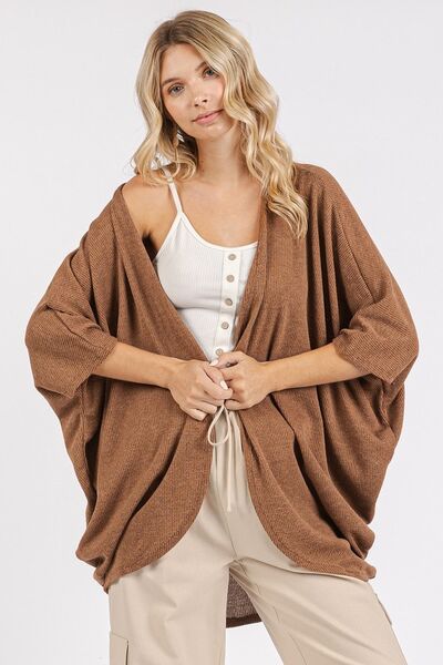 Mittoshop Open Front Batwing Sleeve Cardigan