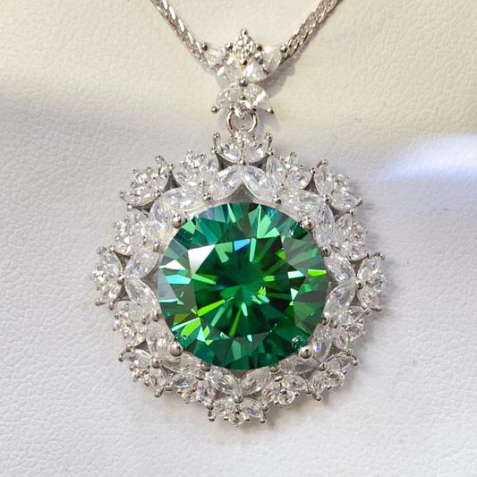 10 Carat Moissanite 925 Sterling Silver Pendant Necklace Silver One Size