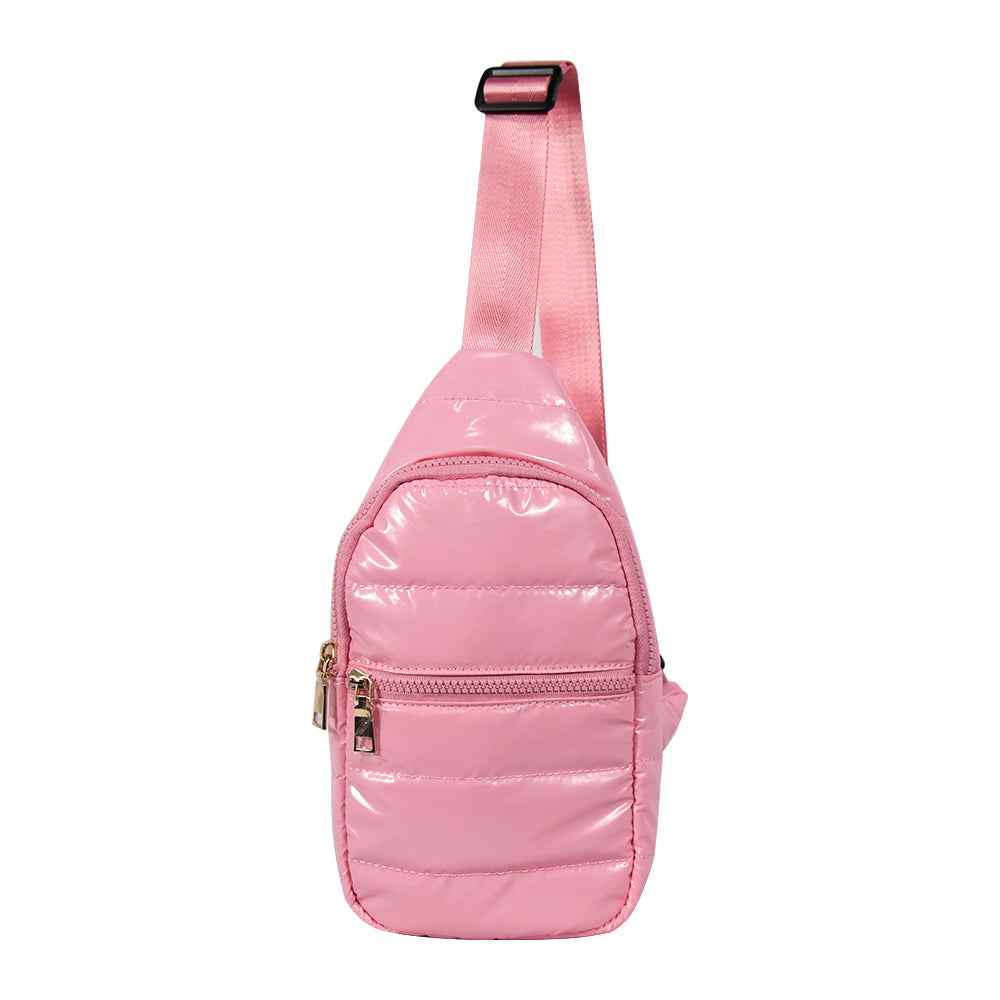 The Perry | Puffer Sling Bag Light Pink