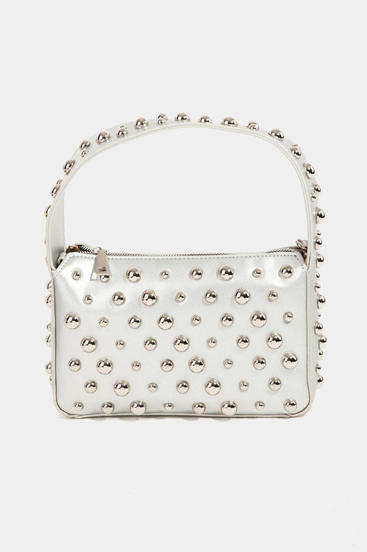 Fame Ball Studded Square Handbag Silver One Size