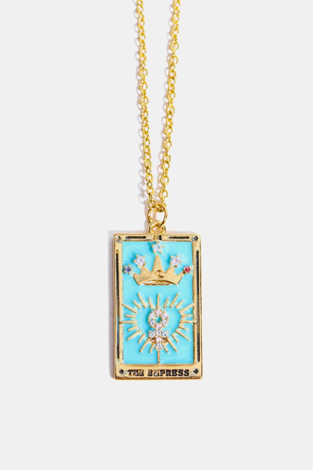 Tarot Card Pendant Stainless Steel Necklace Queen One Size