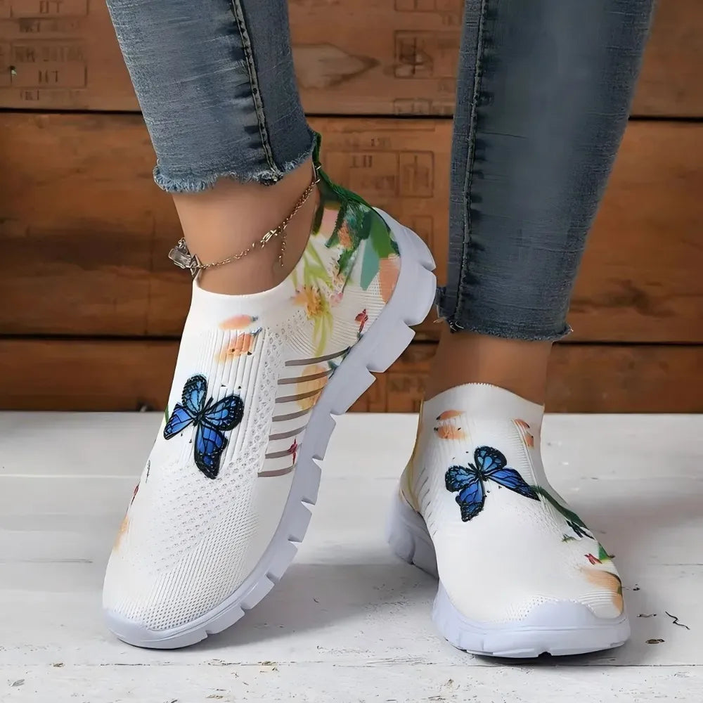 Round Toe Platform Sneakers Beige