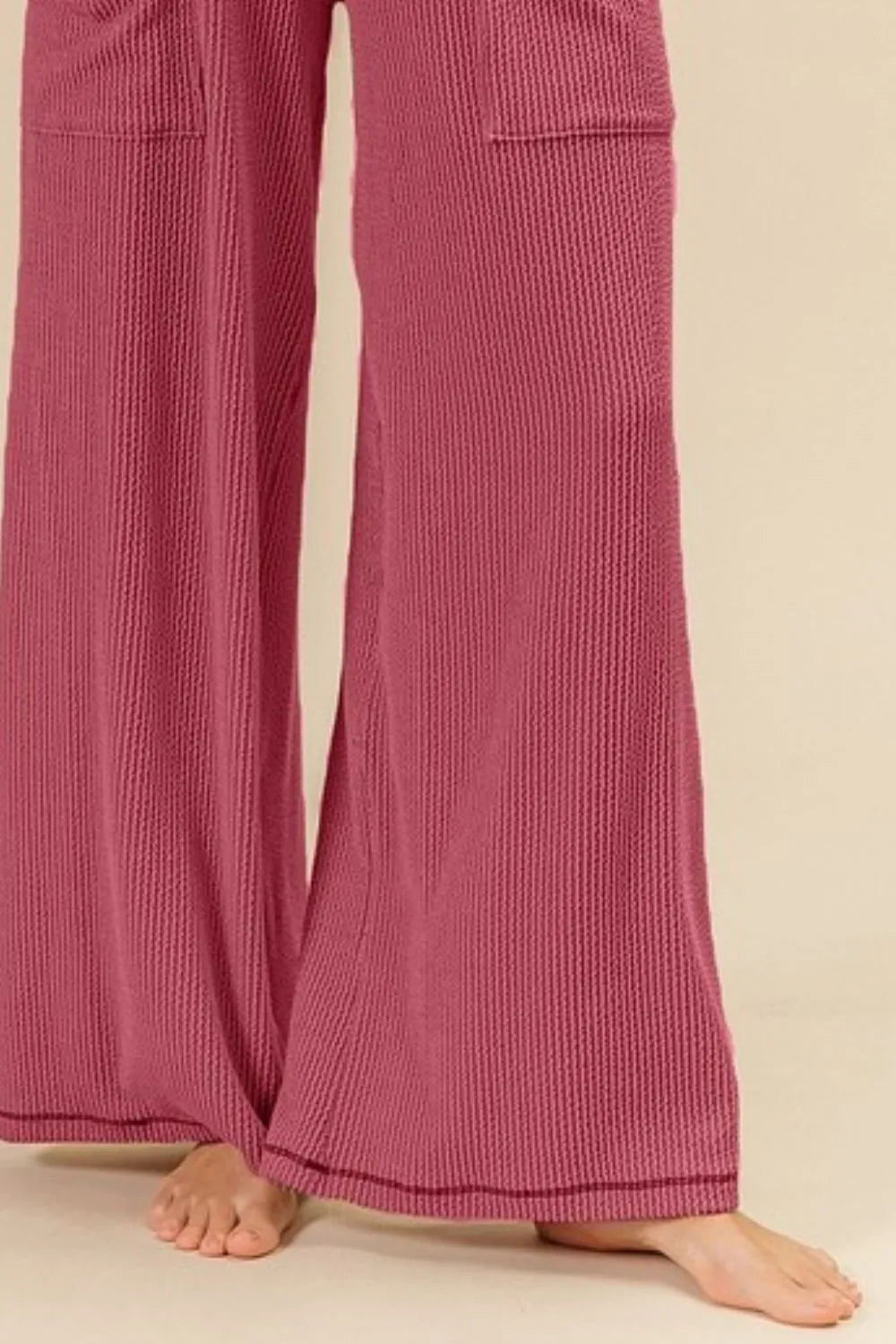 BiBi 2tone Cord Rib Waist Band Side Pocket Pants