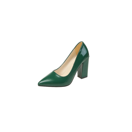 Point Toe Block Heels Pumps