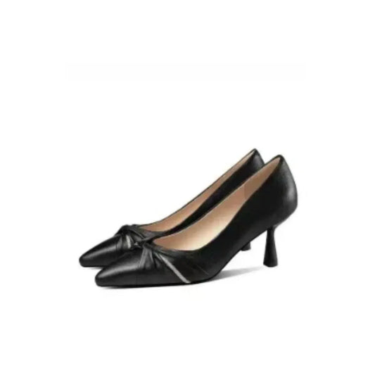 Point Toe Flare Heels Pumps Black