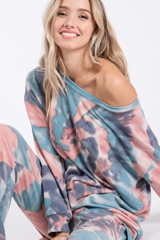 BiBi Tie Dye French Terry Casual Pants