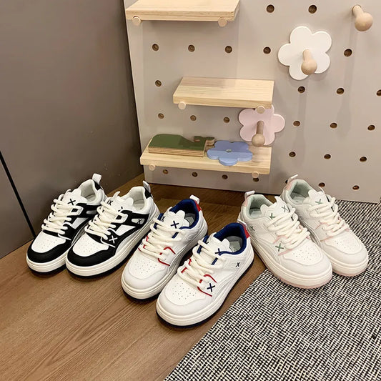 Round Toe Lace Up Sneakers
