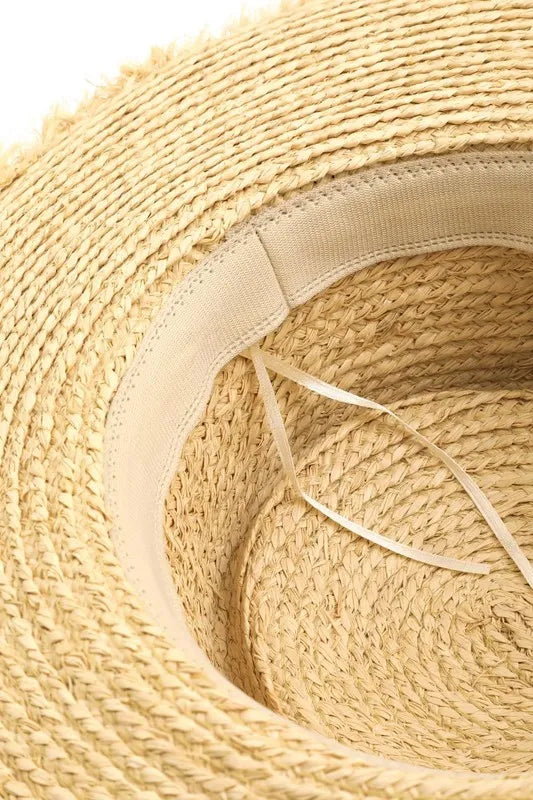 Fame Western Straw Braided Cowboy Sun Hat