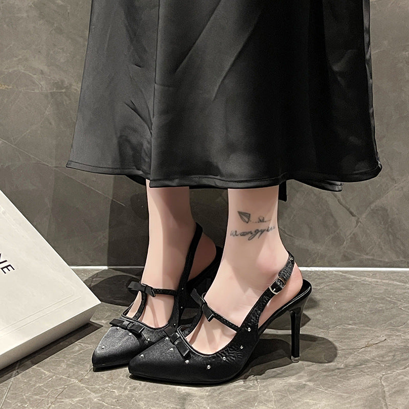 Point Toe Stiletto Pumps Black