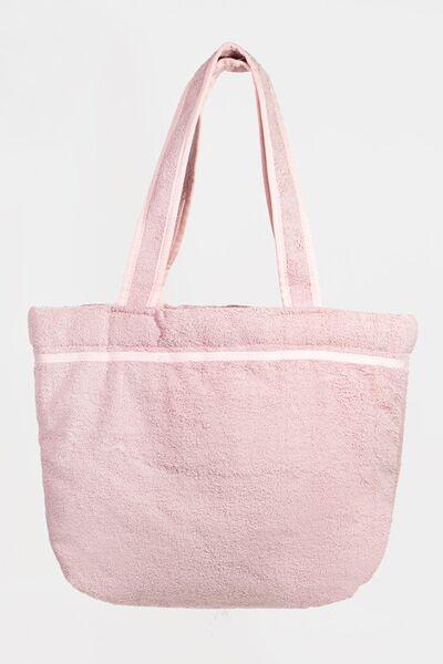 Fame Square Microfiber Tote Bag Blush Pink One Size