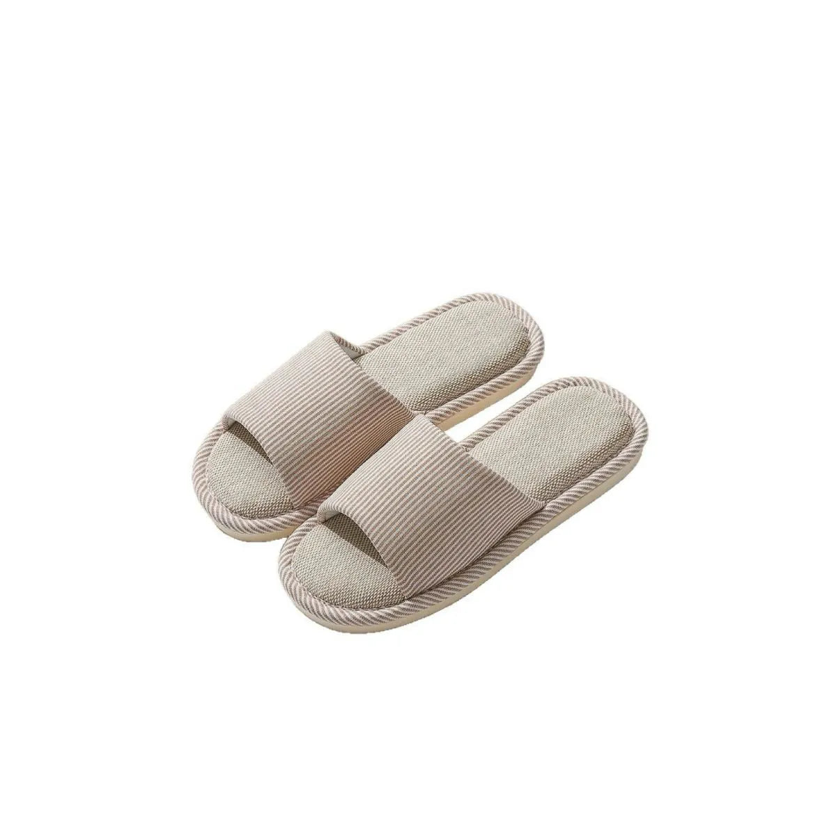 Open Toe Flats Slippers Khaki