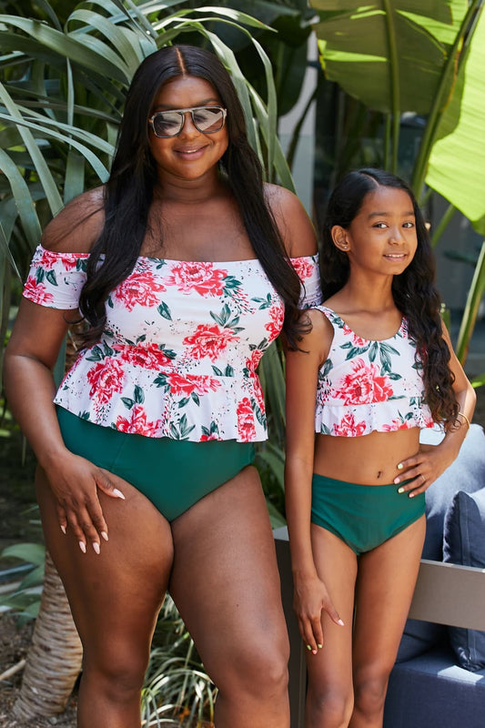 Marina West Swim Coastal Cutie Tankini Swimsuit Set Peoney White