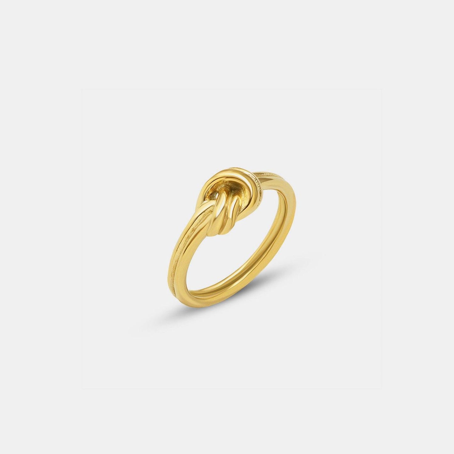 Titanium Steel Knot Ring Gold