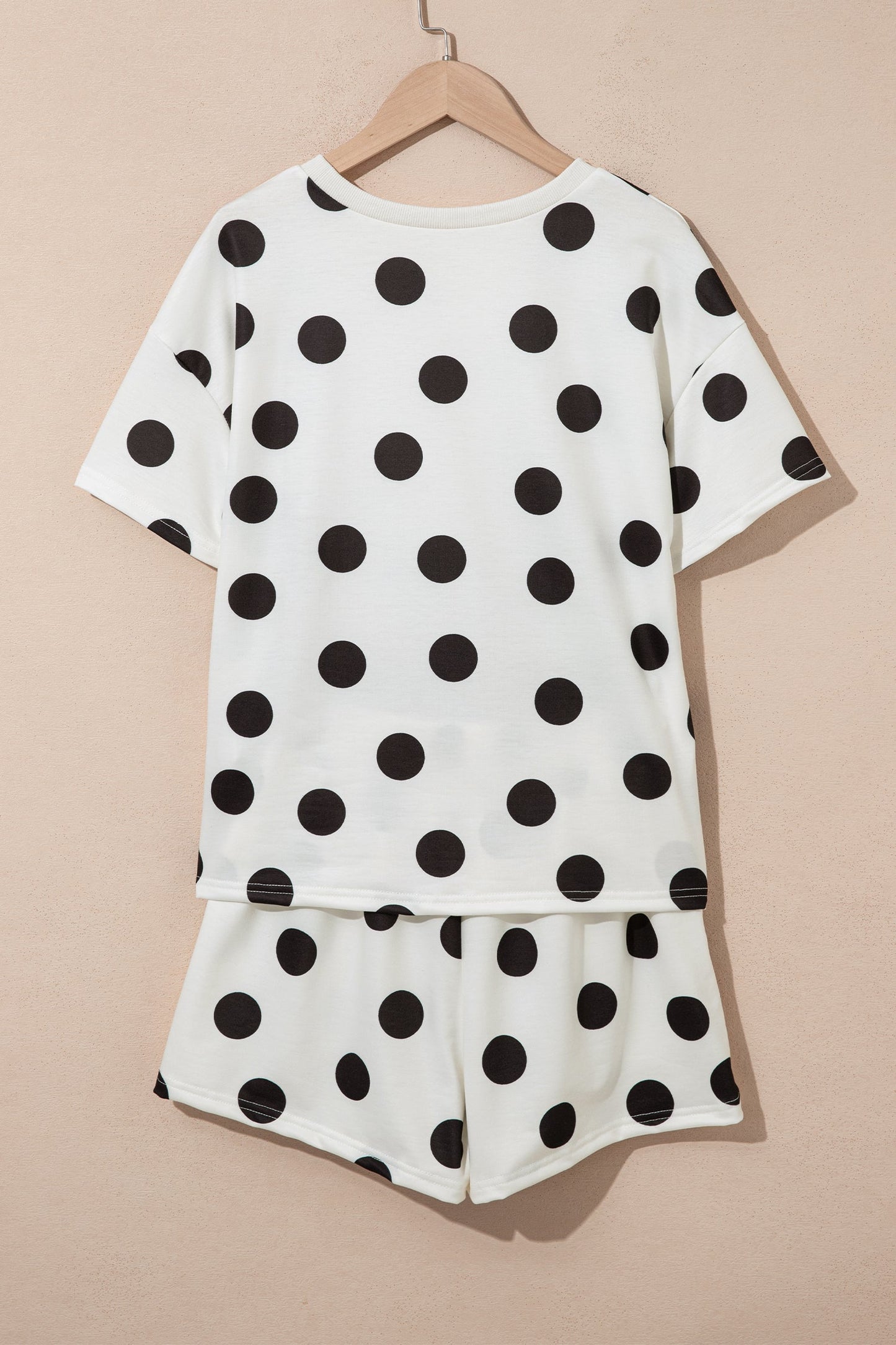 Polka Dot Short Sleeve Tee & Drawstring Shorts Set