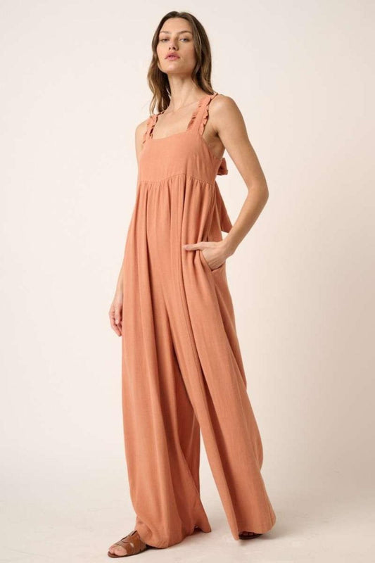 Mittoshop Sleeveless Wide Leg Jumpsuit Ginger