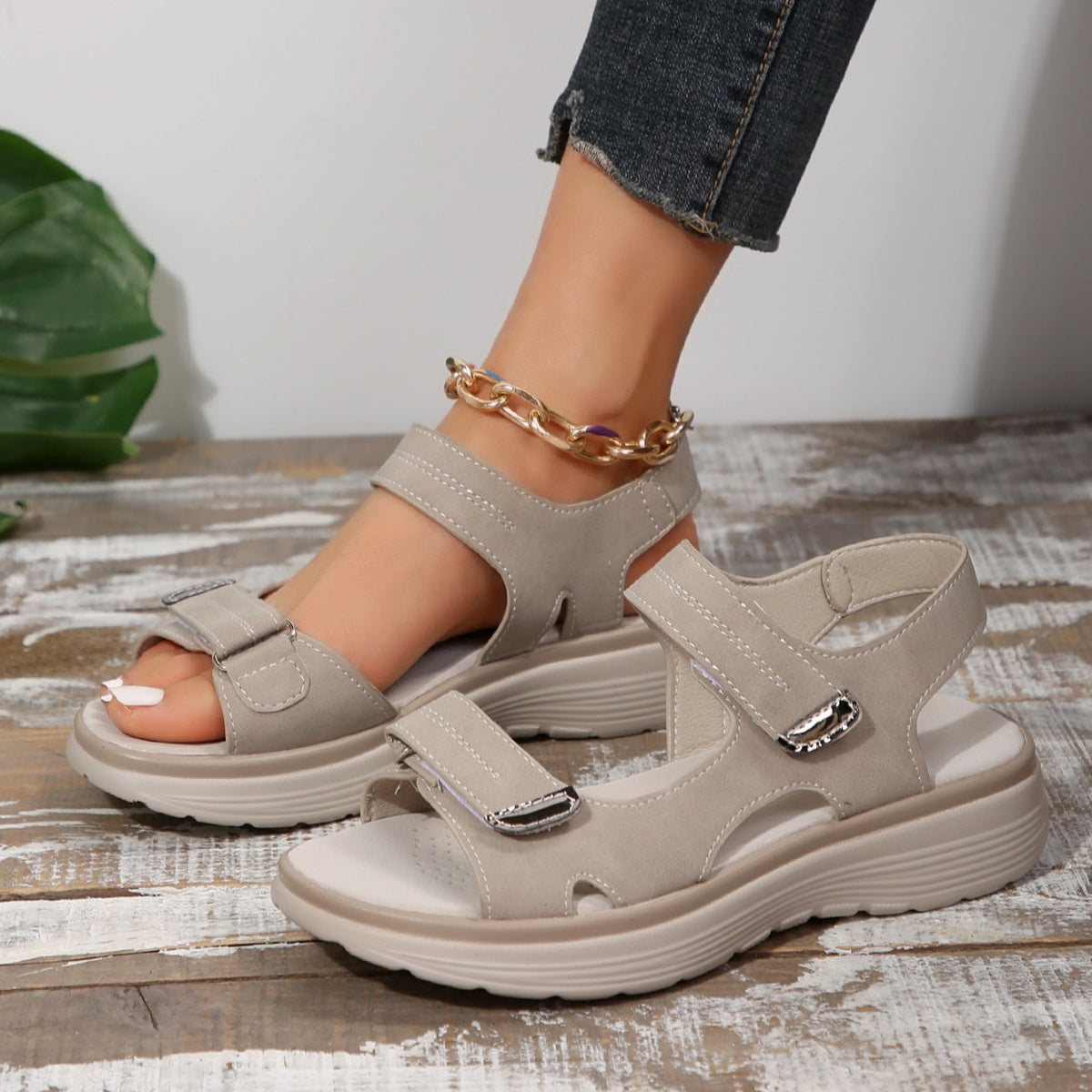 Women's Velcro Open Toe Sandals