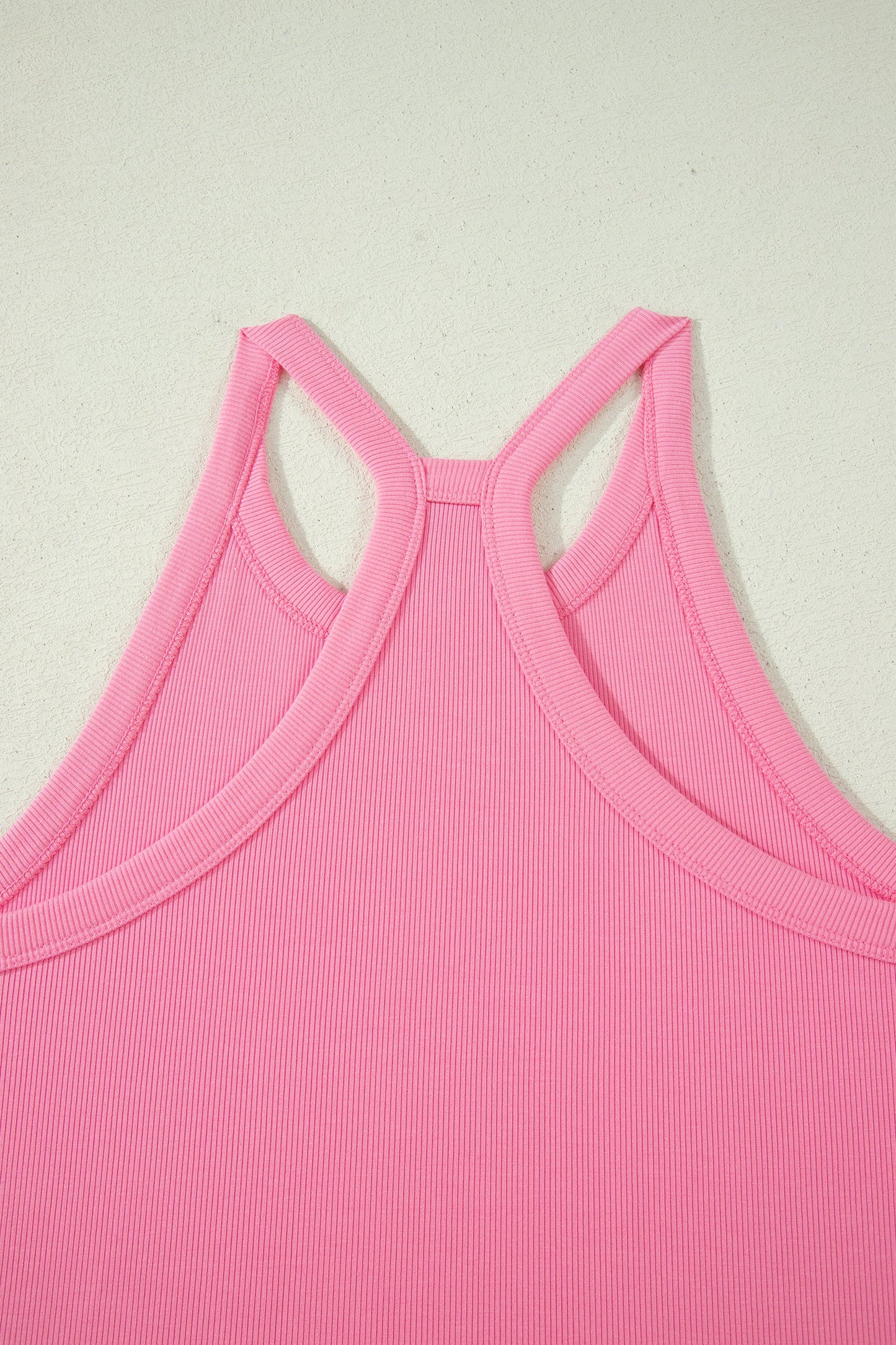 Solid Ribbed Tank Top & Shorts Set