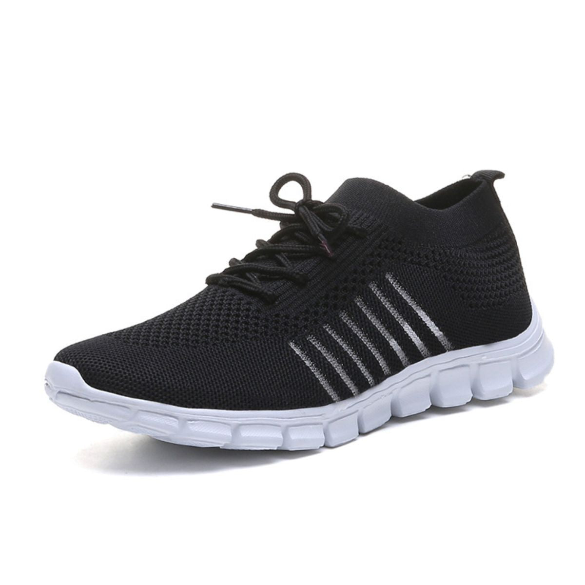 Breathable Mesh Round Toe Lace Up Athletic