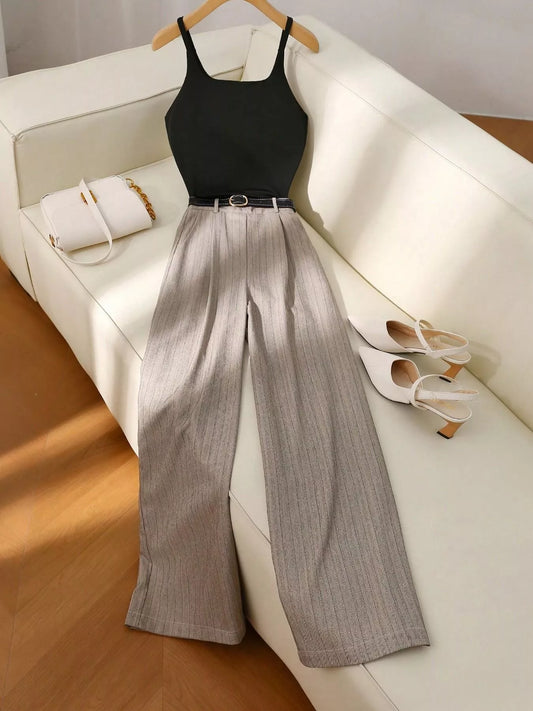 Sleeveless Top and Wide-Leg Pants Set