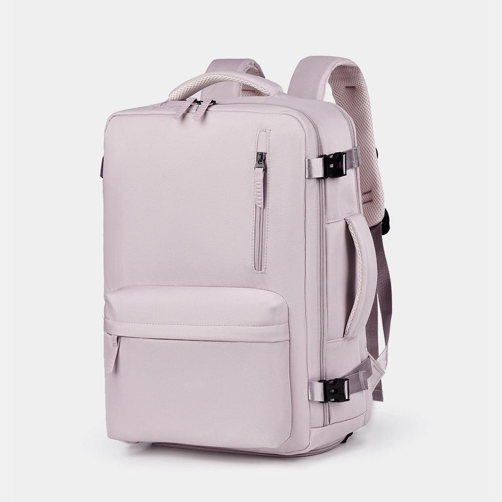 Oxford Cloth Side Pockets Backpack Bag with Handles Pink Purple One Size