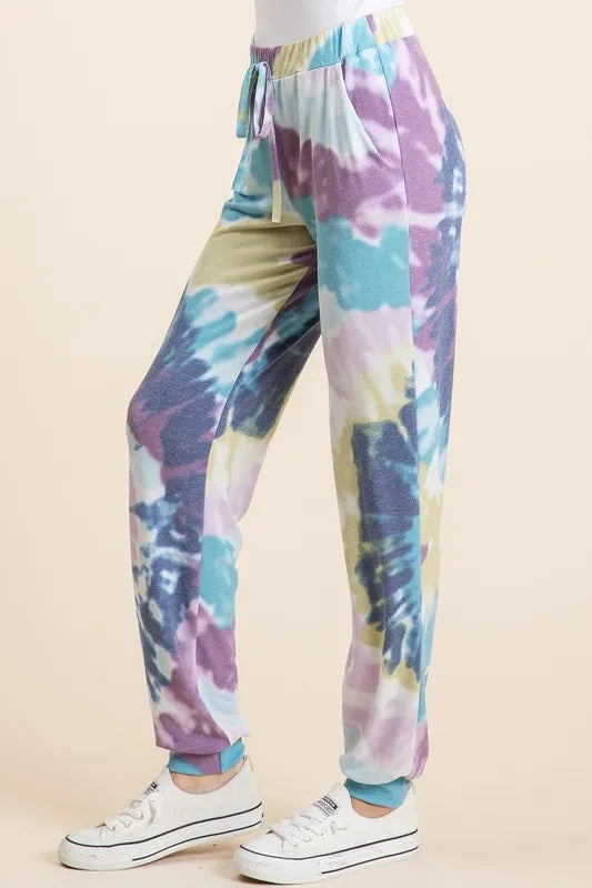 BiBi Tie Dye French Terry Casual Pants