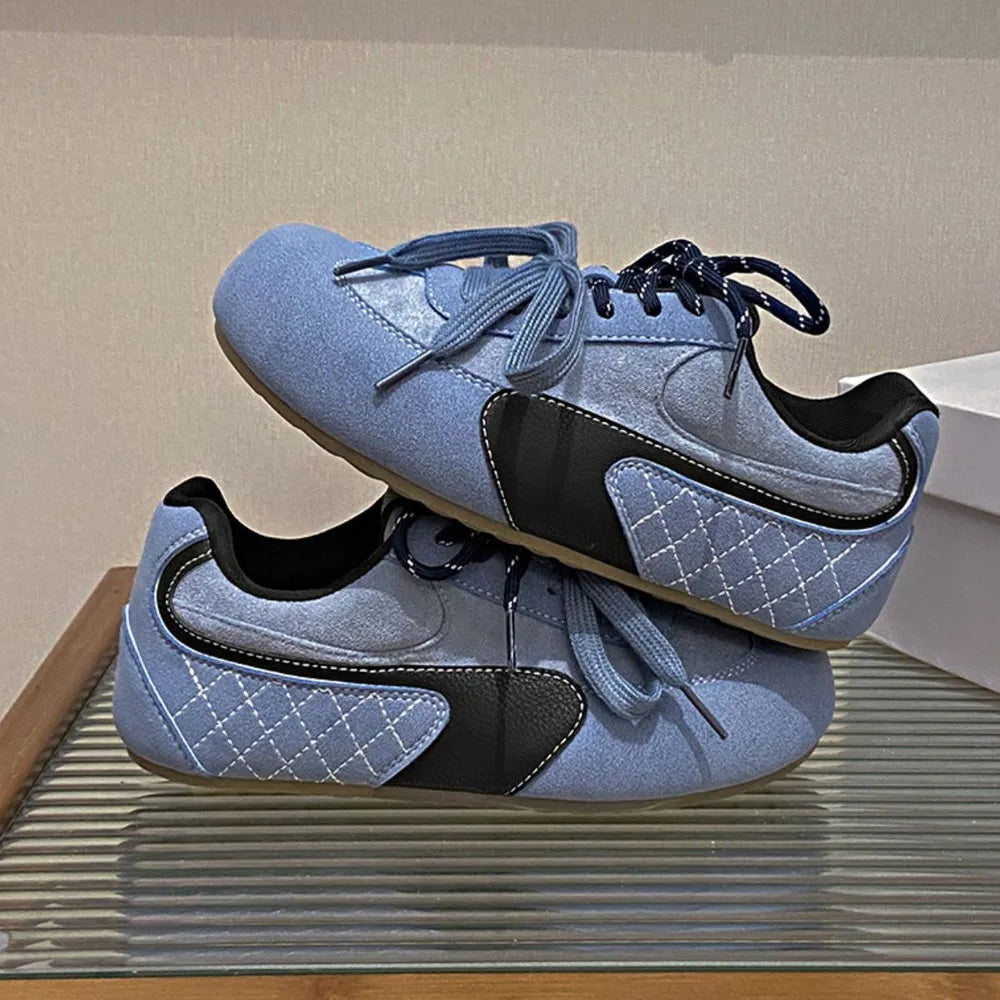 Contrast Flat Sneakers Blue