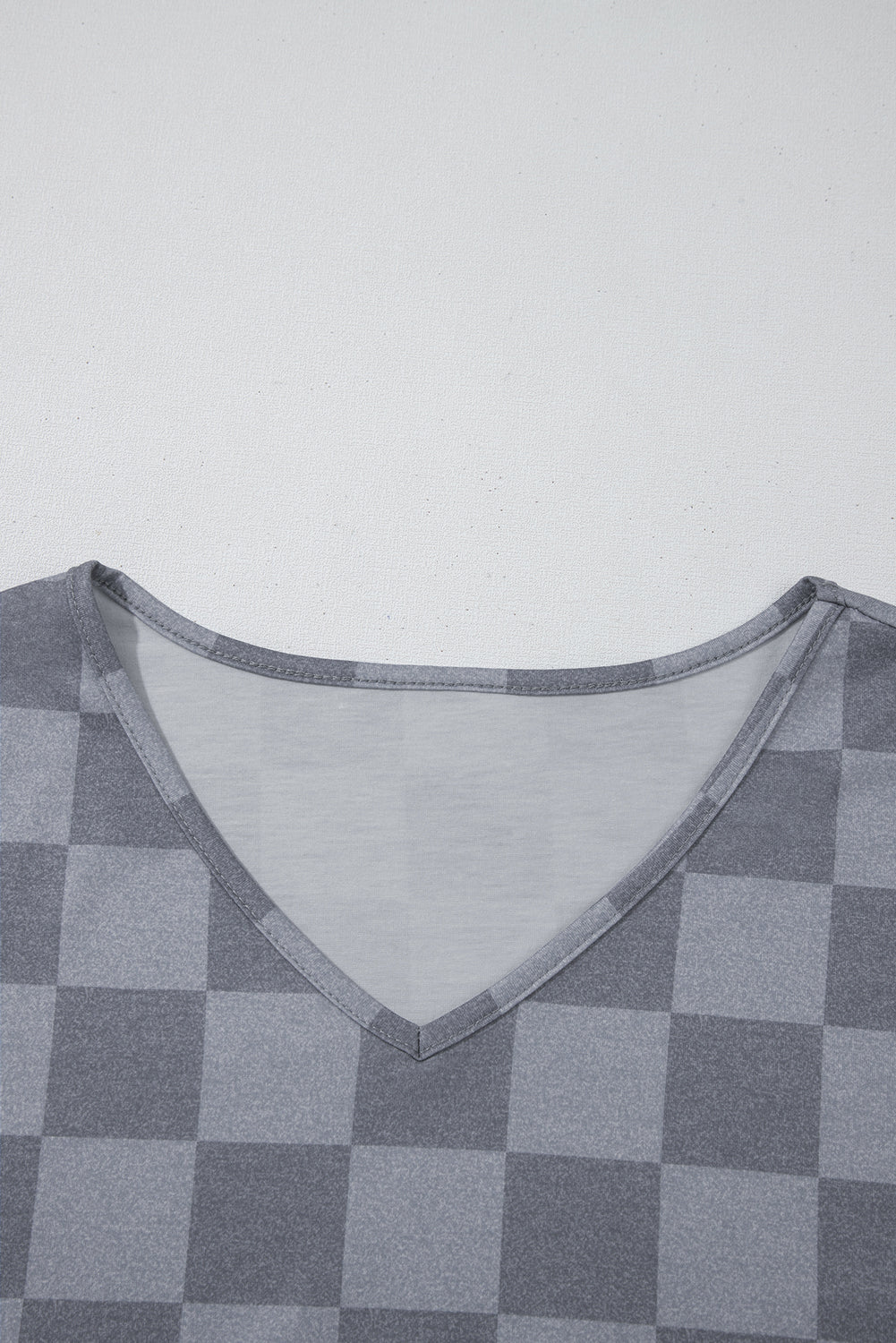 Checker V-Neck Tee & Drawstring Shorts Set