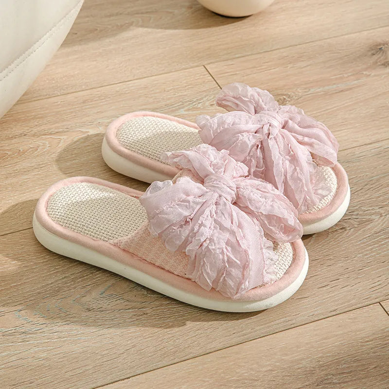 Open Toe Flats Slippers Pink