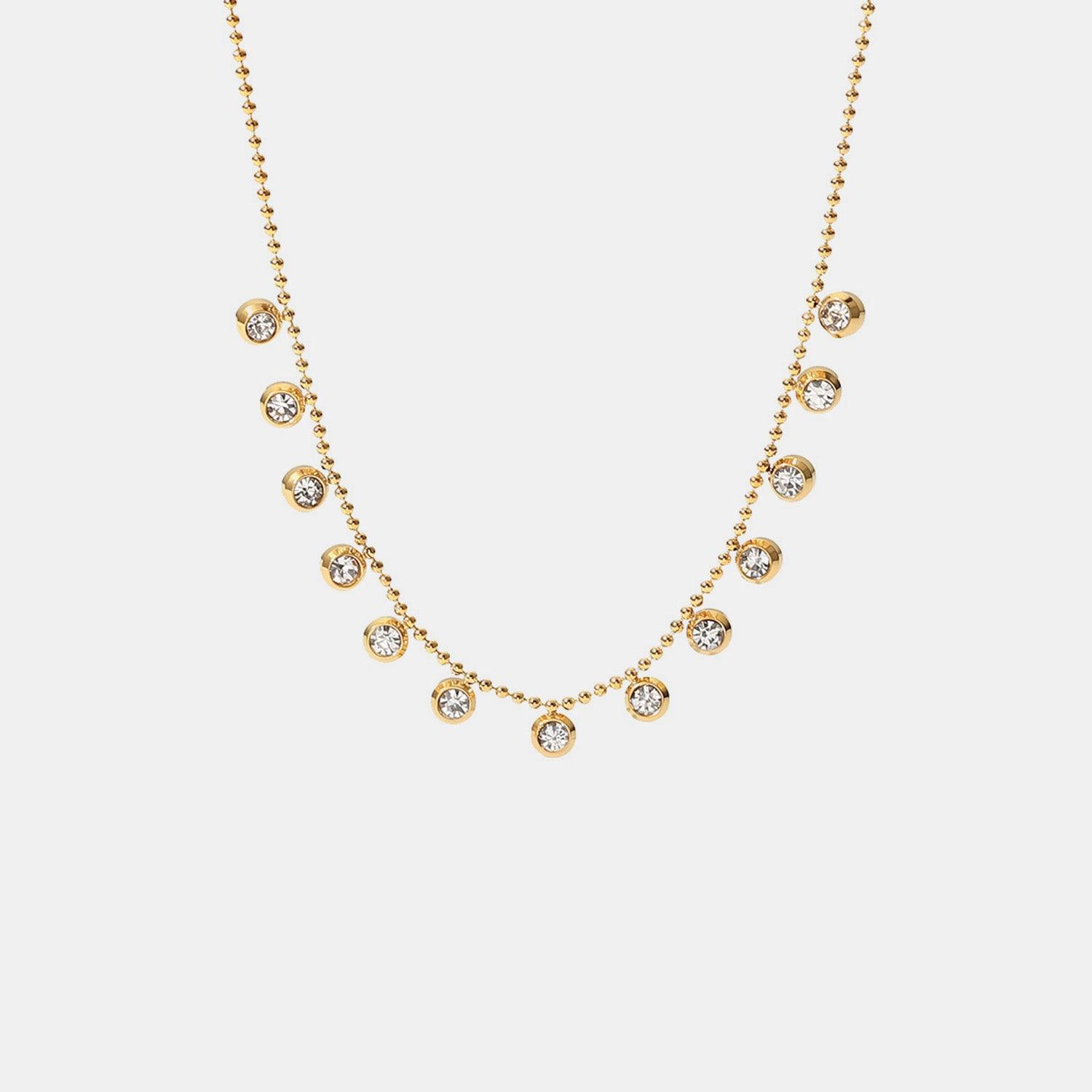 Zircon 18K Gold-Plated Necklace Gold One Size