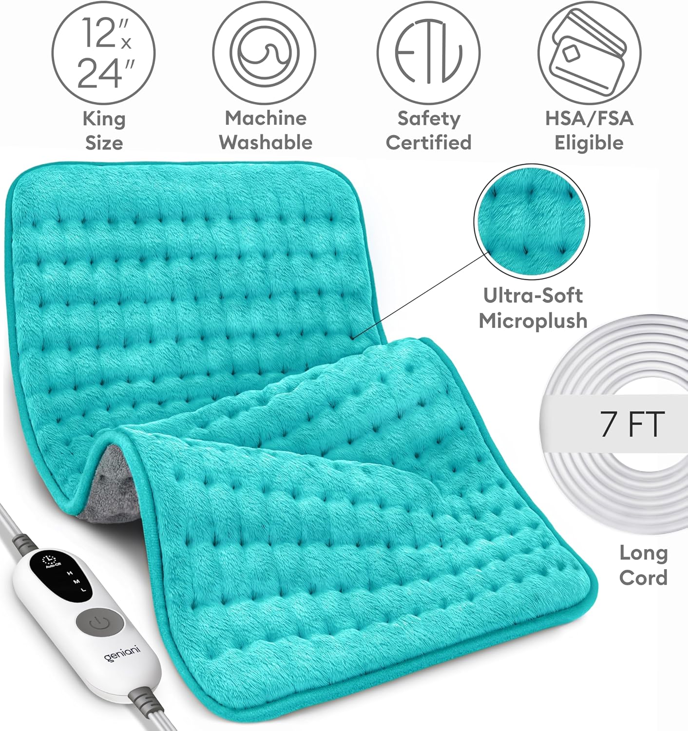 Heating Pad XL, Double-sided, Viridian Green