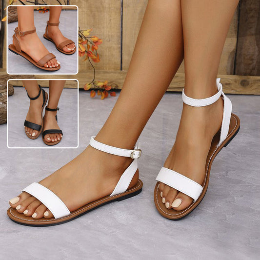 Women's Single-Strap Flat Buckle Sandals